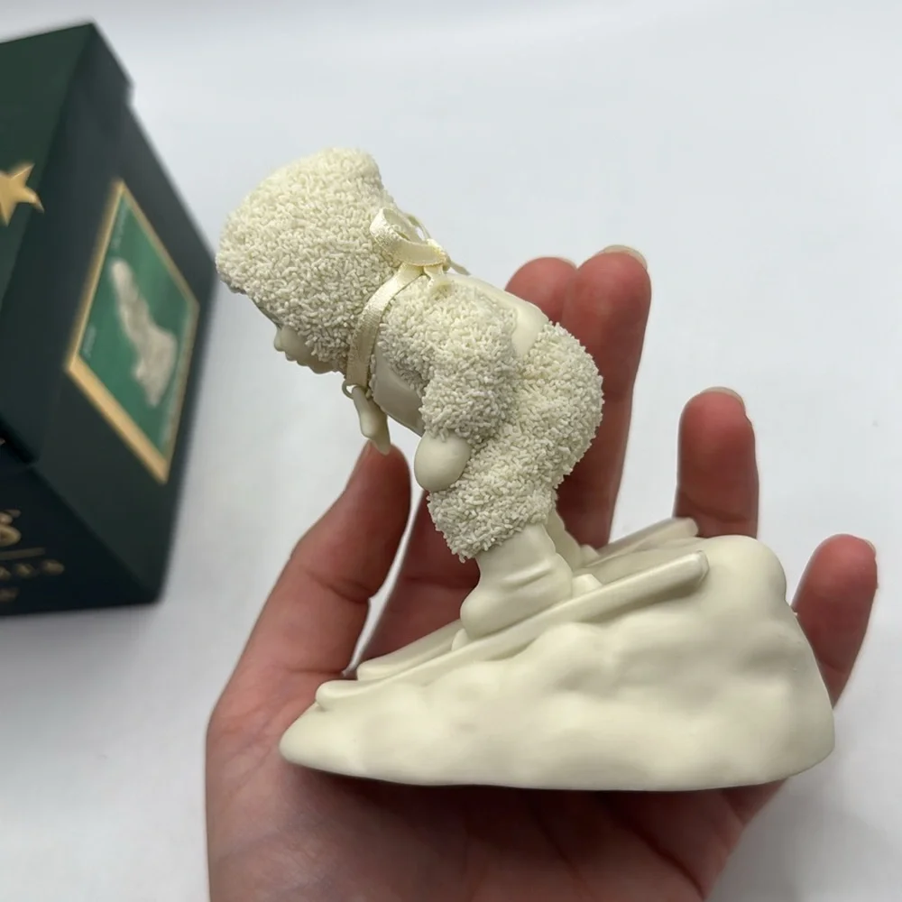 Vintage Dept 56 Snowbabies On The Slopes Christmas Decor Collectible Skiing